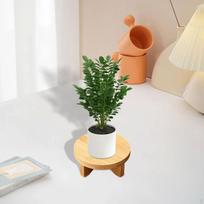 Medinis gėlių vazonų stovas, kompaktiškas augalų stovas namams ir biurui Diameter 11.4cm beige