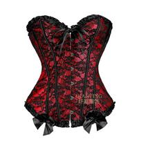 Sexy Vintage Palace Boned Corset Waist Trainer Bustier Body Shaper 5XL raudona
