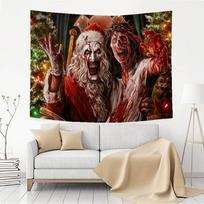 T-Terrifier 3 Horror Clown Movie Printed Wall Tapestry Indian Buddha Wall Decoration Witchcraft Bohemian Hippie Decor Blanket 100X70CM black