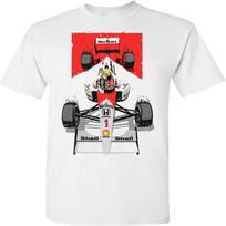 TOP AYRTON SENNA T-SHIRT F1 Unisex Motorsport Brazil Mclaren Car S-5XL Unisex T-Shirt XL white