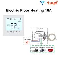 Termostato jutiklinis ekranas „Tuya Smart WiFi“ temperatūros valdiklis, skirtas elektros / vandens / dujų katilui 16A 3A Veikia su „Google Home“ 16A electric heating balta