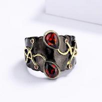 Exquisite Ladies 925 Silver-plated Gold Winding Red AAAA Zircon Fashion Ring-light Luxury Jewelry US-10 juoda
