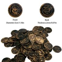 100Pcs Pirate Gold Coins Children'S Birthday Party Game Chip Decoration Present Halloween Plastic Children'S Treasure Supplies black