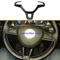ABS Chromo Priedai Automobilio Vairo Rato Apsauginis Dangtelis Apdailos Lipdukas Volkswagen Skoda Octavia A7 Kodiaq Rapid Yeti Superb Carbon fiber gray