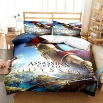 New Game A-Assassin S Creed Art Bedding Set Gamer Duvet Cover Set Adult Boys Bedroom Single Double King Size Comforter Boys Gift EU Single 135*200cm/53x79in 3pcs gray
