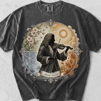 Vivaldi Four Seasons Shirt: Orchestral Music Art Tee, Violin Gift 140 gray