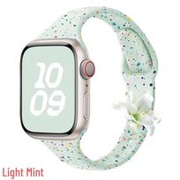 Compatible with Apple Watch 6-10 T-shaped Slim Confetti Silicone Sport Band 38mm, 40mm, 41mm, 42mm white
