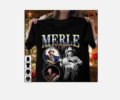 Vintage Merle Haggard T-Shirt Gift For Fans Black Shirt Unisex T-Shirt XL black