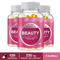 Pslalae High-Purity Collagen Peptide Capsules, Containing Hyaluronic Acid Extract, Suitable for Both Men and Women. 120*5 pink