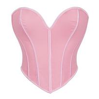 Mielas širdelės formos vamzdelio viršus korsetas kvėpuojantis tinklinis atvirų pečių shapewear gali būti dėvimas lauke seksualus liemenės viršus kaulėtas paltas S rožinė