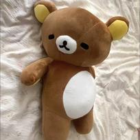 Mielas pakreiptos galvos alaus pilvo Rilakkuma pliušinis žaislas, minkšta kimštinė gyvūno pagalvė miegojimui 70cm