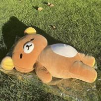 Mielas pakreiptos galvos alaus pilvo Rilakkuma pliušinis žaislas, minkšta kimštinė gyvūno pagalvė miegojimui 90cm