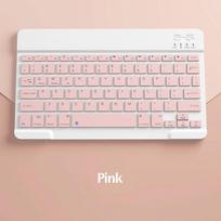 Spanish/English Bluetooth Keyboard 10 inch for iPad Air Pro Wireless Rechargeable Keyboard for Phone Tablet Laptop Universal Spanish white