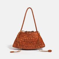 SS Premium rankų darbo peties krepšys, didelė vidinė kišenė, rankinė po pažastimi, rankinė moterims, K-Fashion brown