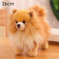 Simulation Lifelike Dog Plush Dolls Corgi Bulldog Pomeranian Stuffed Pet Soft Animal Toys Home Decor Children Birthday Gift size as shown orange