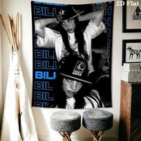 Billie Eilish Wall Tapestry Aesthetic Wall Hanging Printed Fabric Blanket Decorative Tapestries for Bedroom Living Room Home Decor 100cm x 150cm gray