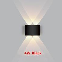 IP65 LED sieninis šviestuvas lauko vandeniui atsparus sodo apšvietimas Aliuminis AC86-265 Vidinis miegamojo svetainės laiptų sieninis šviestuvas 4W/warm light juoda