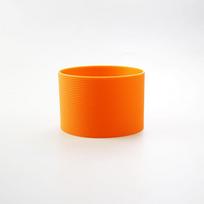 16 spalvų 7,5 cm silikoninis stiklinio puodelio neslystantis rankovė apsauginis dangtelis nuo slydimo ir izoliacijos 75 mm horizontalios juostelės puodelio dangtelis oranžinė