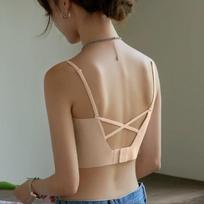 Small breasts gather, anti-light beautiful back suspenders, small inner women's vest, seamless comfortable bra cover, long tube top underwear 85 (for 38abc) beige