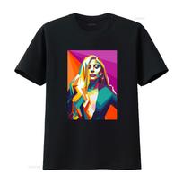 Vintage Lady Gaga T Shirt for Youth with Long Sleeve and Toddler Size vintage Washed Comfortable streetwear Casual L blue