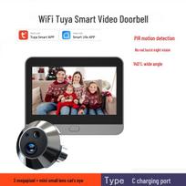 Tuya Išmanusis Belaidis Vaizdo Durų Skambutis su Nuotoliniu Valdymu per Programėlę Smart Peephole Video Doorbell(RH-PD10)