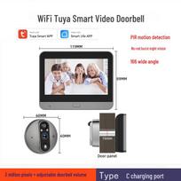 Tuya Išmanusis Belaidis Vaizdo Durų Skambutis su Nuotoliniu Valdymu per Programėlę Tuya Smart Big Cat Eye Video Doorbell (RH-PD08)
