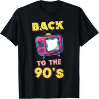 90-ųjų apranga Grįžimas į 90-uosius retro kineskopinis televizorius Marškinėliai XXXXXL juoda