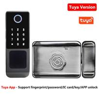 TTLock APP WiFi Fingerprint Lock Tuya Waterproof Bluetooth Outdoor Gate Passcode IC Card Keyless Smart Home Electronic Door Lock gray