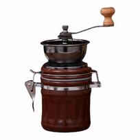 Ceramic Manual Coffee Grinder Vintage Hand Crank Grinder Coffee Bean Grinder  Travel Brown round black