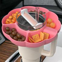 Reusable Snack Platters for Snack For Stanley Cup 40 Oz Tray Snack Divider Divided Container Food Tray Holder Outdoor gray