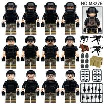 Military Series Jungle Special Forces Soldier Figurine Building Blocks Toy black