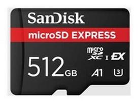 SANDISK Express microSD Card 512GB Up to 880MB/s Read Up to 650MB/s Write 210MB/s Sustained Write U3 C10