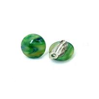 Korean Geometric Round Resin Clip On Earrings Without Piercing Women Ear Jewelry Non Pierced Green Red Earcuffs green