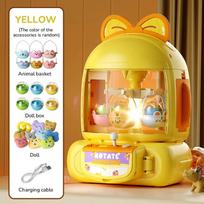 Claw Machine Toy for Kids Girl Boy Portable Plush Doll Grabber  with Music Toy Crane Machine Party Game Children Christmas Gifts geltona