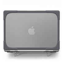 MacBook Pro 16 Air 13 Protective Case With Cooling Stand PC Shell Shockproof Cover Laptop Retina 12 2015-2017 A1534-A1931 pilka