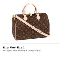 LOUIS VUITTON Speedy Padengtas Drobės Odinis Rankinis Krepšys Moteriškas Rudo Atspalvio M41112 One Size 1 black