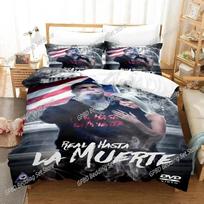 Anuel Aa Real Hasta La Muerte 3D NEW Duvet Cover Pillowcase Bedding Set Adult Boy Girl Bedroom Decoration Single Double Large EU Single 135*200cm/53x79in 3pcs gray