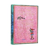 Paperblanks 2027 English Astrid Pippi Midi Size Diary, Hardcover, Lindgren, Longstocking, DE1916-0 pink