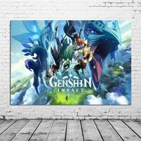 „Genshin Impact“ plakatų žaidimas Animacija Drobė Tapyba Miegamasis Bendrabutis žaidimų kambarys Namų sienų dekoro palaikymas Paveikslėlio pritaikymas 40X50cm Unframed