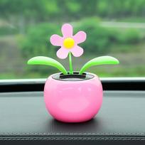 Solar-Powered Swinging Sunflower Car Dashboard Ornament pink