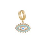 Bohemia Colorful Drop Oil Blue Turkish Evil Eye Earrings Women Fashionable Fashionable Unusual Ear Rings Jewelry Temperament Devil Eyes EarringFashion beige