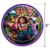 Vibrant Encanto Birthday Party Decorations Set With Backdrop Banner And Cupcake Toppers 10 9-inch Plates brown