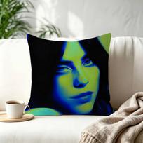 Singer Billie Eilish album Cushion Cover Pillowcase Upholstery Sofa Throw Pillow Home Decor Pillowcas 50cmx50cm(20x20Inch) black