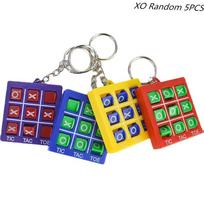 Tic Tac Toe Game Keychain With Key Ring Tic Tac Toe Keyholders Colourful Portable Birthday Party Gift For Kids yellow