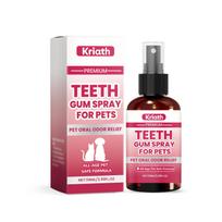 Kriath Pet Oral Spray Dog Cat Dental Care Fresh Breath Clean Teeth Reduce Plaque Bad Breath Remover Gentle Oral Hygiene 118ML white