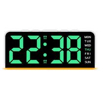 Skaitmeninis žadintuvas su nuotaikos šviesa TEMP Data Savaitės diena 2 žadintuvai Atidėjimas Stalo laikrodis 4 ryškumo lygiai 12/24H Elektroninis LED laikrodis green