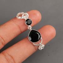 Natural Black Onyx Gemstone 925 Sterling Silver Jewelry Handmade Pendant 2.00  PP-5-13 brown