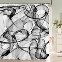 3D Vonios Užuolaidos Spalvota Geometrija Dušo Užuolaidos Vandeniui Atsparus Audinys Su 12 Kabliukų Namų Dekoras Plaunamas Dušo Užuolaida 90x180cm-35x70in gray