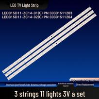 L32C12 D3362614 LED TV Backlight Aluminum Strip Set NO.3400 + NO.3401 (1 baseboard + 2 strips) blue