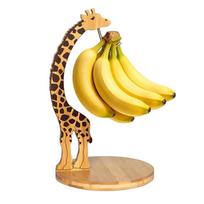 Žirafos dekoratyvinis bananų laikiklis Virtuvės gyvūno formos laikymo stovas Stalviršio stalas Vaisių stovas su nerūdijančio plieno kabliuku yellow
